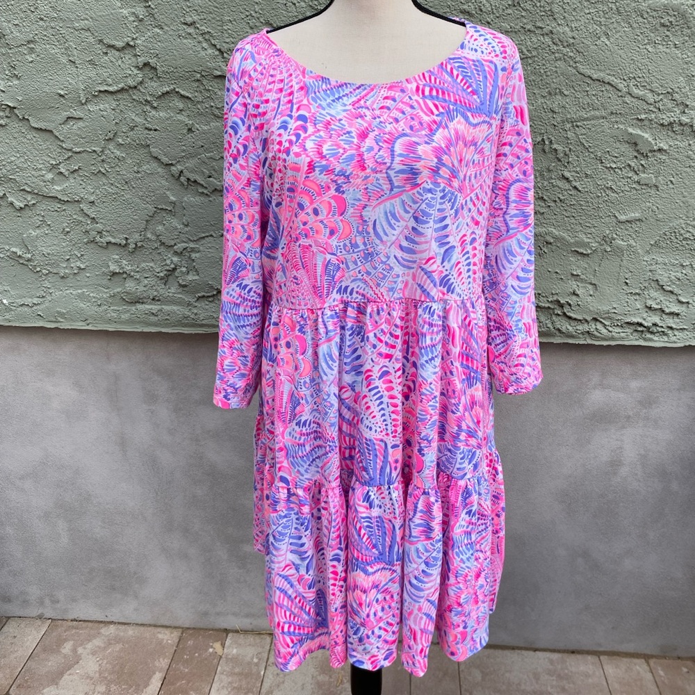 Lilly Pulitzer Pink & Purple Patterned Tiered Dress